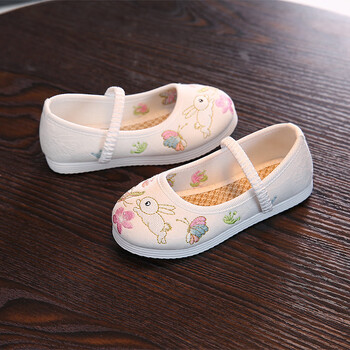 小孩子穿的女童绣花鞋老北京儿童手工布鞋古风公主配古装中国风唐装