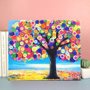 可狄幼儿园手工diy创意纽扣画儿童扣子贴画小学生环创布置太空船梦幻