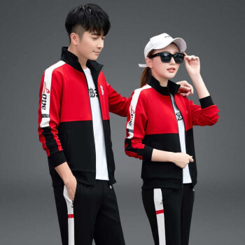 杰宾路情侣运动套装春秋季2024新款潮流团体运动服男女韩版休闲服三件套