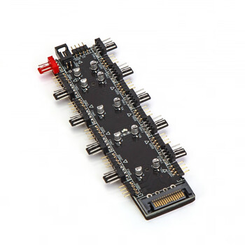 适用双10路argbpwm温控集线器hub主板同步aura5v12v分线扩展一分1012v