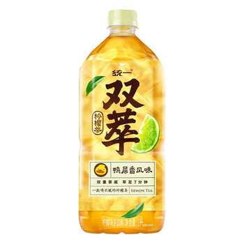 统一双萃柠檬茶1l/瓶鸭屎香风味柠檬茶饮料饮品 双萃柠檬茶 8瓶