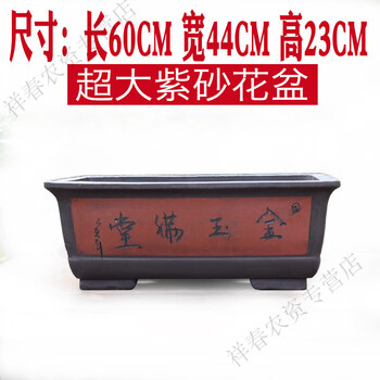 oein特大号紫砂长方形花盆户外庭院绿植罗汉松盆景大花盆陶瓷 01:长60