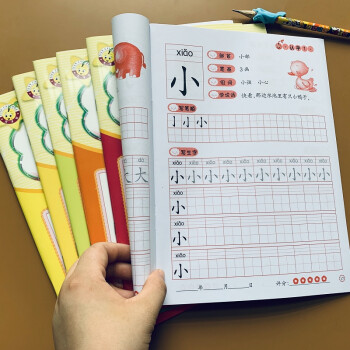 全套6本學前300字幼兒園漢字描紅本36歲幼兒童大班寫字本練字帖