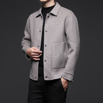 服饰内衣>男装>毛呢大衣>ahrm>ahrm秋冬季高端羊毛夹克男士翻领加厚