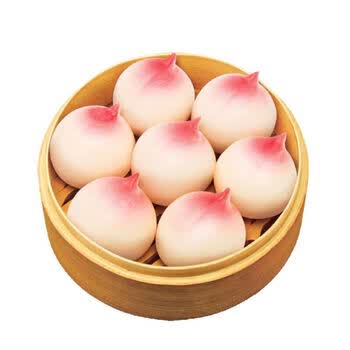 【抖音同款】寿桃包24个 豆沙馒头中华面点豆沙包生日祝寿传统点心360
