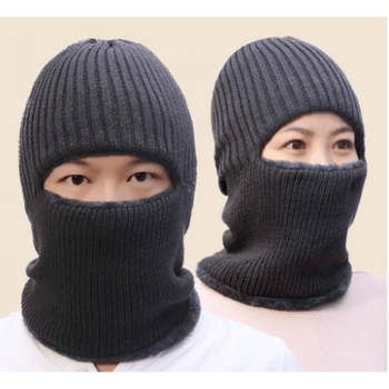 土匪帽 毛线帽子男女冬天套头帽保暖蒙面骑车防风寒东北帽围巾围脖