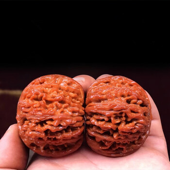 博饰生文玩核桃四座楼狮子头手把盘玩件古玩麻核头老人生日礼物男精选