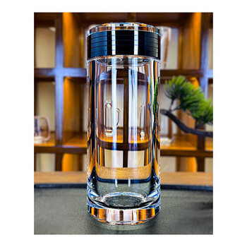 安享生活茶杯水晶杯男士密封泡茶杯办公会议杯车载杯水杯透明杯子礼盒