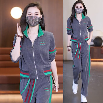 鸿星尔克网红休闲运动服套装女春秋2023新款时尚洋气减龄卫衣跑步