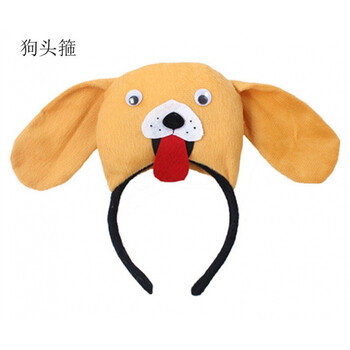 卡通立体儿童动物头饰小鸭子小鸡头饰道具头箍发箍发卡甄萌狗