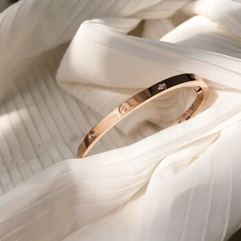 yrye施华洛世奇皓手镯女18k玫瑰金彩金钛钢手环网红轻奢精致ins小众不
