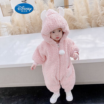 迪士尼disney网红婴儿衣服秋冬0男女宝宝外出服连体衣1岁冬装棉衣爬