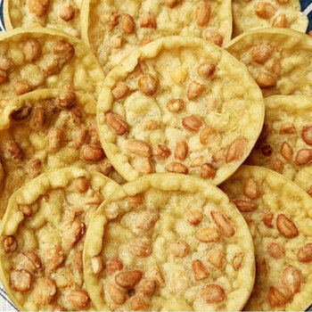 花生饼 永兴月亮巴下酒菜酥脆油炸零食广西平南特产 原味60个(共3筒)