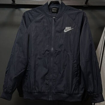 耐克春秋季新款男子女子防风运动梭织棒球服外套飞行夹克棒球服男黑色