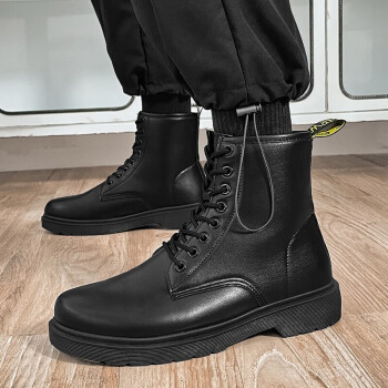 冬季2022新款英伦风男士黑色马丁靴青年学生休闲皮靴46加大码工装靴