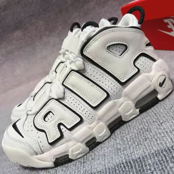 【現貨】耐克air more uptempo 白黑皮蓬大air男女情侶運動籃球鞋 do