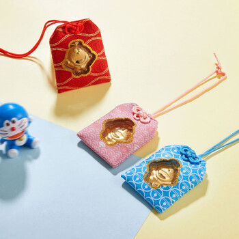 潮宏基 潮宏基 哆啦a梦 黄金足金金币御守黄金挂件送礼 yd 粉色-桃花