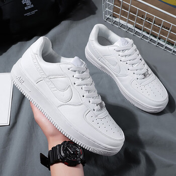 aj男女鞋透气皮面防臭时尚休闲低帮小白情侣运动鞋防滑轻便跑步鞋 nk