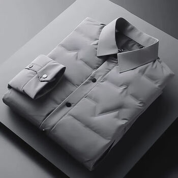 波司登保暖轻薄羽绒服男秋冬新款商务休闲短款白鸭绒保暖衬衫领上衣男