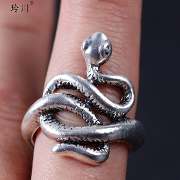 欧美复古指环开口戒子霸气灵蛇十二生肖蛇朋克简约潮 蛇戒指2