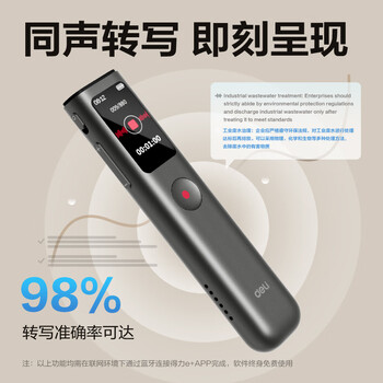 得力 移动存储设备 MP503-W 录音笔转文字 小巧随身携带便携录音豆神器 一键录音设备机超长待机 专业录音会议纪要整理