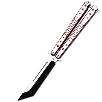 煌利户外全钢七孔新手入门级初学者小刀耍刀没开刃蝴蝶练习梳子刀荒野