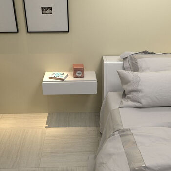 若昼 悬空床头柜实木色壁挂抽屉搁板墙上梳妆台创意网红悬空床头柜