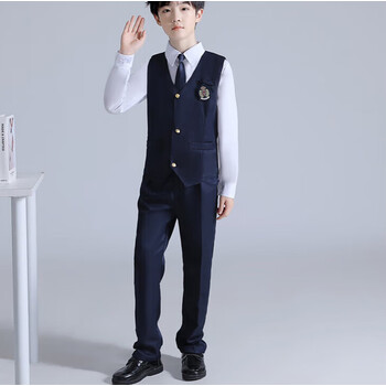 橄夏儿童合唱演出服中小学生演讲诗词朗诵比赛表演服装学院风男 男童