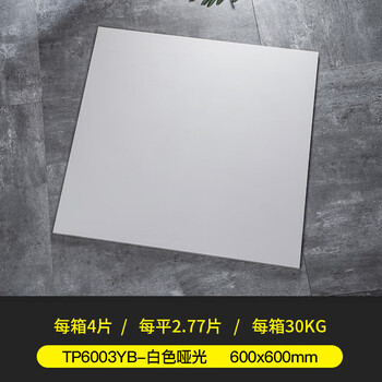 瓷砖600x600柔光晶洞客厅通体地砖亮光卫生间墙面砖 tp6003yb-白色