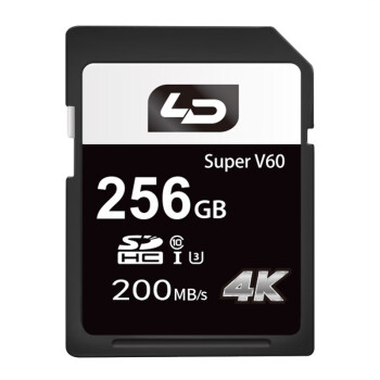 鶯LD256GB SD洢 ΢ڴ濨 U3 V60 Class10 ʺϸƵ ȡ200MB/S