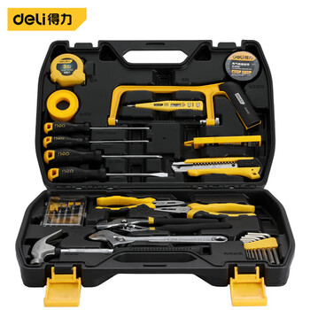 得力(deli) 多功能五金工具箱套装手动工具组套维修家用30件 dl5964