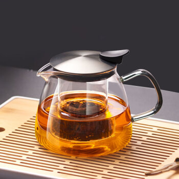绿珠lvzhu 茶壶玻璃茶具400ml 大容量过滤煮茶器办公养生泡茶壶 家用加厚耐热玻璃壶 G512