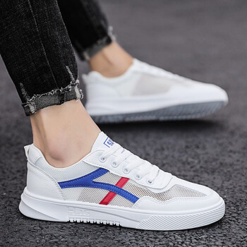 aithree夏天男鞋透气网面小白鞋男学生板鞋男运动休闲鞋男士网眼鞋