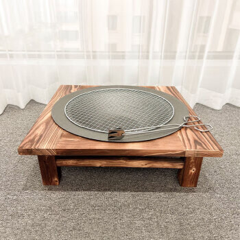 易道动联实木老式烤火盆铸铁炭火盆冬季取暖烤火炉室内家用炭盆烧烤架