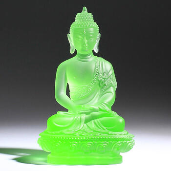 释迦牟尼琉璃药师佛佛像七佛居家供奉药师琉璃光如来家用摆件 绿色高