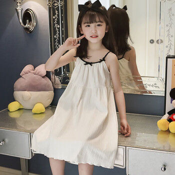 ifiz子睡裙母女夏季薄款纯棉夏天儿童睡衣女童吊带裙女孩公主家居服