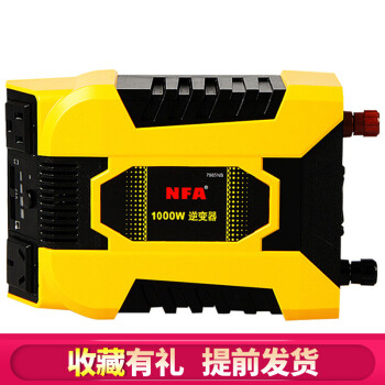 纽福克斯（NFA）车载逆变器12V转220V 转换器 升压器 轿车越野车逆变器电源足功率 1000W-7965点烟器线+夹子线