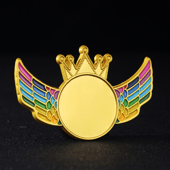 翅膀皇冠徽章定做金属胸章定制胸针奖章勋章校徽班徽制作微章胸牌礼品
