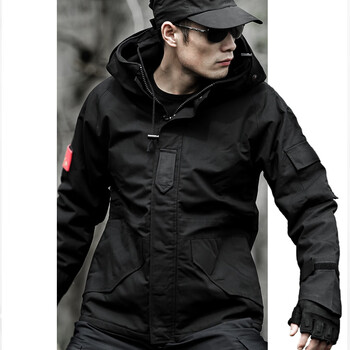 战术风衣教官户外服装冬季蟒纹迷彩男战术风衣防风防水保暖三合一中长