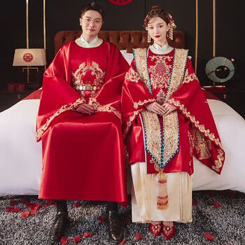 2022年新款新娘结婚礼服中式嫁衣敬酒服婚纱女汉服b款女无头丨饰均码