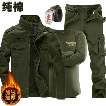 陆战队迷彩服男套装中国服装迷彩工作服战狼作战服秋冬季纯棉耐磨劳动