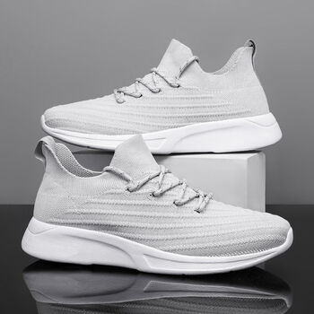 lzck李宁寧小米鞋云弹轻跑鞋米家运动鞋男爆米花底情侣休闲鞋 灰色