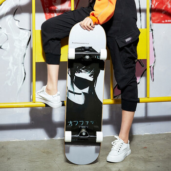 滑板专业板 短板滑板专业板专业滑板暗黑系列双翘滑板初学者女生大学