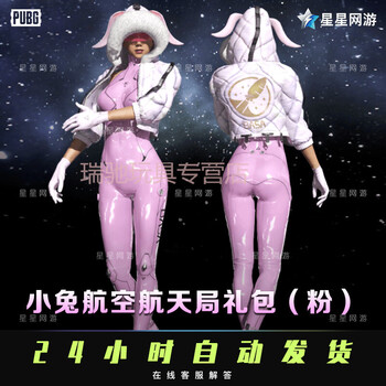 智宙pubg绝地求生皮肤cdk小兔航空航天局礼包粉兔子连身衣吃鸡白条进