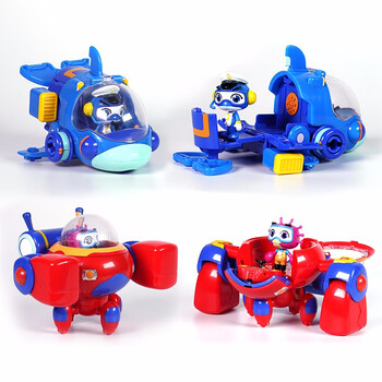 正版庄臣海豚帮帮号玩具帮帮超能侠五合体套装可变形组合全套男孩