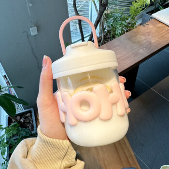 澳颜莱玻璃杯女生高颜值水杯新款牛奶杯喝水夏季吸管杯女士咖啡杯子