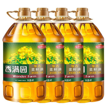 香满园非转基因纯香菜籽油4l4l4整箱