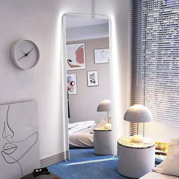 换衣镜全身穿衣镜亚克力智能发光靠墙落地镜家用卧室现代高清换衣镜镜