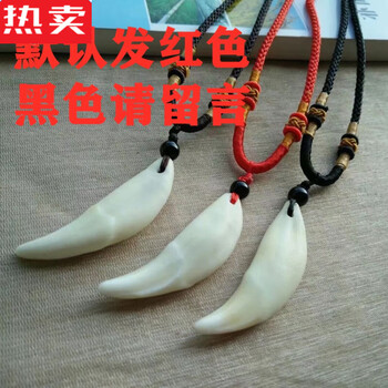 snqp 真品黑狗牙吊坠男女藏獒牙项链 宝宝狼狗牙齿真牙儿童狼 狼狗牙