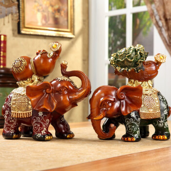 古达 大象摆件居家客厅玄关酒柜装饰办公室开业乔迁礼品家居摆设 福禄